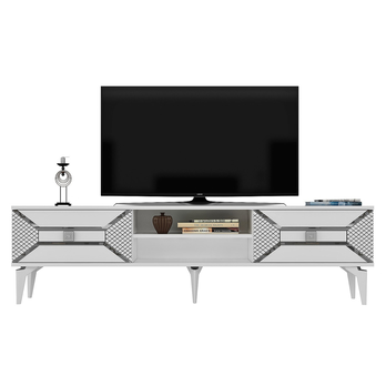 TV stolík YUMEDI biela/strieborná 4