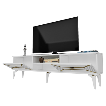 TV stolík YUMEDI biela/zlatá 2