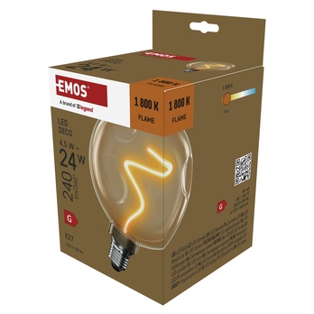 Dekoratívna LED žiarovka Z50B11 E27, 4,5W, teplá biela, hnedá 2