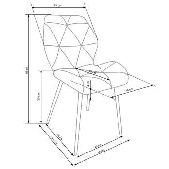 Jedálenská stolička ZAKIA sivá 7
