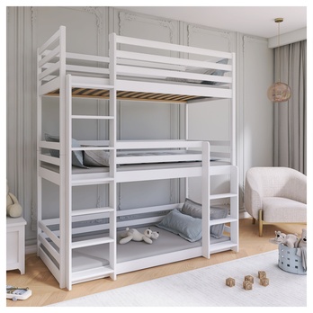 Poschodová posteľ ZANDER biela, 80x200 cm 1