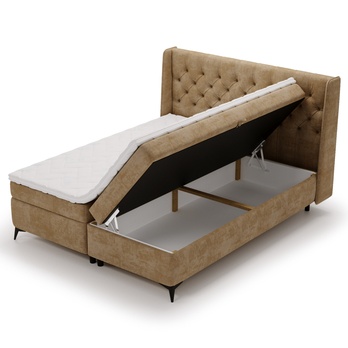 Posteľ s matracom ZARA béžová, 140x200 cm 2