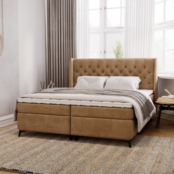 Posteľ s matracom ZARA béžová, 140x200 cm 1