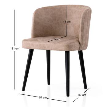 Jedálenská stolička ZEN béžová/čierna, sada 4 ks 3