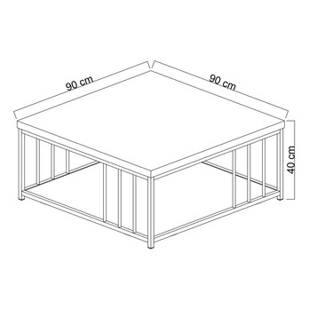 Konferenčný stolík ZENN antracitová/zlatá 3