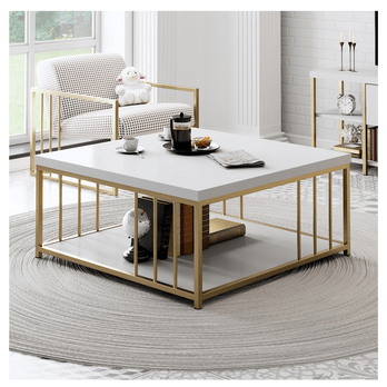 Konferenčný stolík ZENN biela/zlatá 1