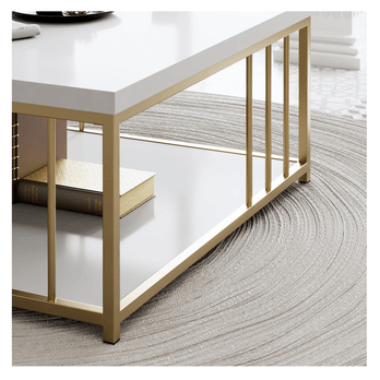 Konferenčný stolík ZENN biela/zlatá 2