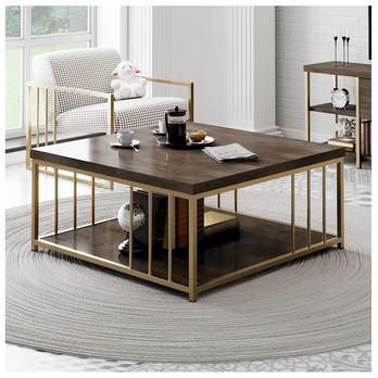 Konferenčný stolík ZENN orech/zlatá 1