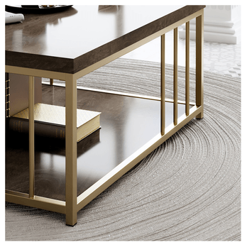 Konferenčný stolík ZENN orech/zlatá 2