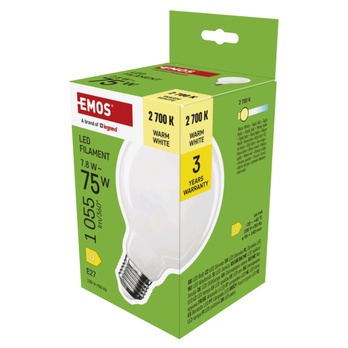 LED žiarovka filament ZF2D52 E27, 7,8 W, teplá biela 2