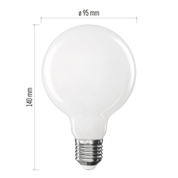 LED žiarovka filament ZF2D52 E27, 7,8 W, teplá biela 4