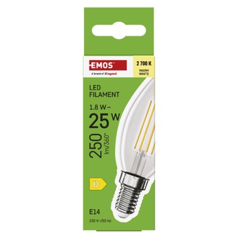 LED žiarovka filament ZF3D02 E14, 1,8 W, teplá biela 3
