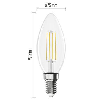 LED žiarovka filament ZF3D22 E14, 3,4 W, teplá biela 8