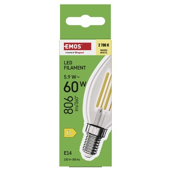 LED žiarovka filament  ZF3D42 E14, 5,9W, teplá biela 4