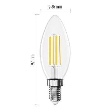 LED žiarovka filament  ZF3D42 E14, 5,9W, teplá biela 9