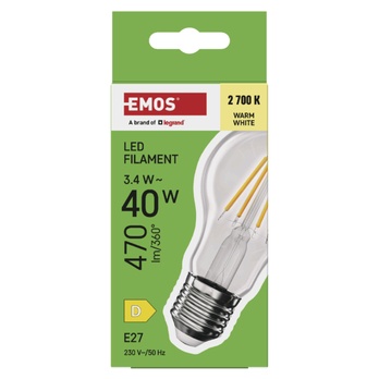 LED žiarovka filament ZF5D22 E27, 3,4 W, teplá biela 5