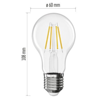 LED žiarovka filament ZF5D22 E27, 3,4 W, teplá biela 10