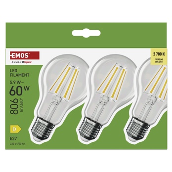 Sada LED žiaroviek filament ZF5D42.3 E27, 5,9 W, teplá biela, 3 ks 4