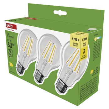 Sada LED žiaroviek filament ZF5D42.3 E27, 5,9 W, teplá biela, 3 ks 5