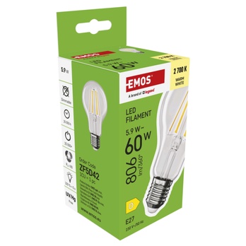 LED žiarovka ZF5D42 E27, 5,9 W, teplá biela 5