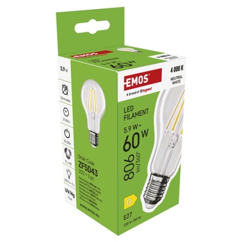 LED žiarovka filament ZF5D43 E27, 5,9 W, neutrálna biela 5