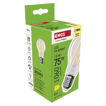 LED žiarovka filament ZF5D52 E27, 7,8 W, teplá biela 5