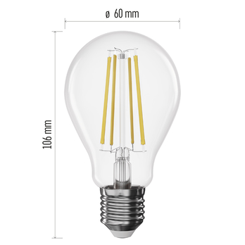 Stmievateľná LED žiarovka filament ZF5D52D E27, 7,5W, teplá biela 8