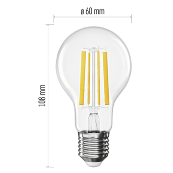 LED žiarovka filament ZF5D63 E27, 10,5 W, neutrálna biela 8