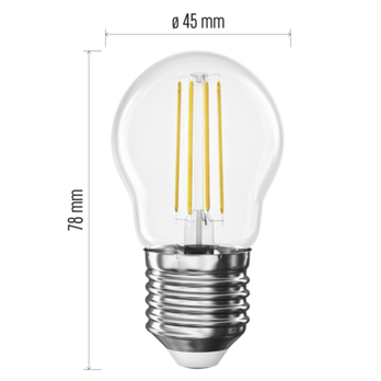 LED žiarovka filament ZF6D02 E27, 1,8 W, teplá biela 8