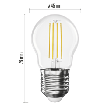 LED žiarovka filament ZF6D23 E27, 3,4 W, neutrálna biela 8