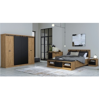 Šatníková skriňa ZIMIRO I dub waterford/čierna 3