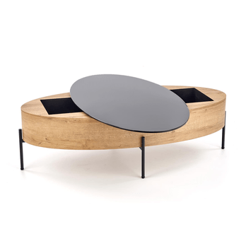 Konferenčný stolík ZINGO dub zlatý/čierna 2