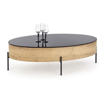 Konferenčný stolík ZINGO dub zlatý/čierna 3