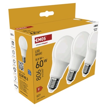 Sada LED žiaroviek ZL5F48.3 E27, 8,8 W, neutrálna biela, 3 ks 4