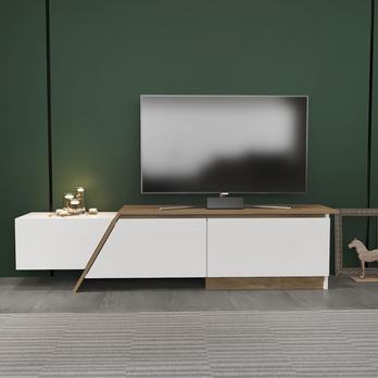 TV stolík ZONAS biela/orech 1