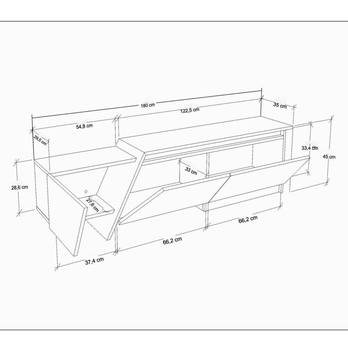 TV stolík ZONAS biela/orech 3