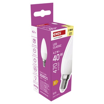 LED žiarovka ZQ3E21 E14, 4,2 W, teplá biela 5