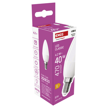 LED žiarovka ZQ3E23 E14, 4,2 W, neutrálna biela 5