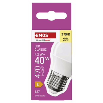 LED žiarovka ZQ6E21 E27, 4,2 W, teplá biela 3