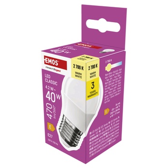 LED žiarovka ZQ6E21 E27, 4,2 W, teplá biela 4