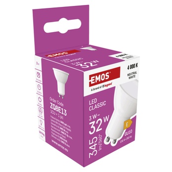 LED žiarovka ZQ8E13 GU10, 3W, neutrálna biela 5